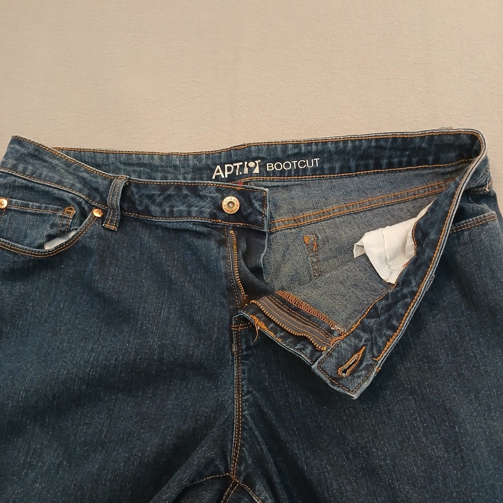 Apt 9 Women Classic Bootcut Denim Jean 16 Mid Rise Dark Stretch Everyday Basic - Picture 8 of 12